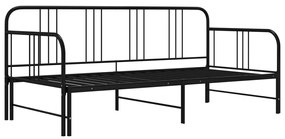 Estrutura sofá-cama de puxar 90x200 cm metal preto