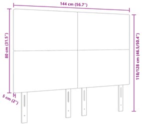 Cabeceira vidaXL Design Simples Cinza Claro 140 cm Tecido de Corduroy