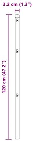 Postes de Cerca 26 pcs Ø32 mm 120 cm em Aço Galvanizado