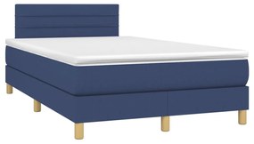 Cama com molas/colchão 120x200 cm tecido azul