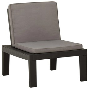 Cadeira lounge de jardim com almofadão plástico cinzento