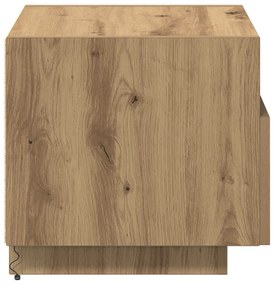 Criado-mudo vidaXL com Luzes LED Carvalho Artesanal 40x39x37 cm