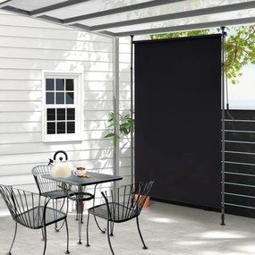Toldo retrátil vertical 250 x 220-310 cm enrolável para exterior com altura ajustável com manivela para varanda ou piscina Preto