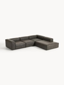Sofá de canto modular XL em pele Lennon (4 lugares)