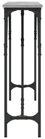 Mesa consola 140x23x75 cm derivados de madeira cinzento sonoma