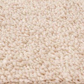 Tapete shaggy de alto pelo creme 160x160 cm PP