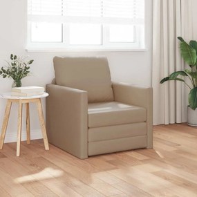 vidaXL Sofá-Camas 2-em-1 Cappuccino 74x77x81 cm Couro Sintético