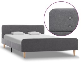 Estrutura de cama em tecido 120x200 cm cinzento-claro