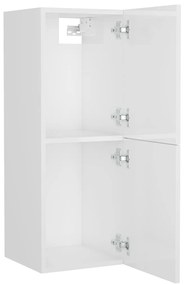 Armário casa de banho 30x30x80cm contraplacado branco brilhante