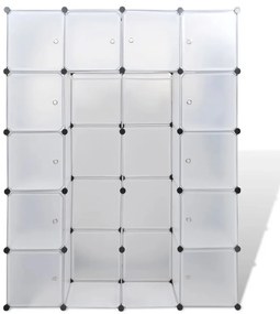 Armário plástico modular 14 gavetas 37x146x180,5cm branco