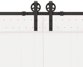 Kit de ferragens para porta deslizante 400 cm aço preto