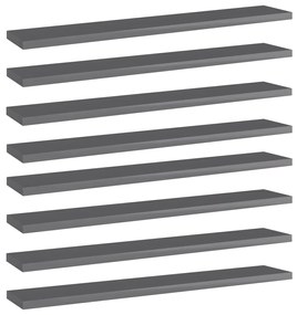 vidaXL Prateleiras para estante 8 pcs 60x10x1,5cm contraplacado cinza