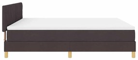 Cama Box Spring com Colchão e LED Castanho Escuro 180x200 cm Tecido