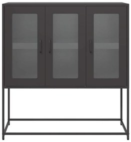 Aparador 100,5x39x107 cm aço laminado a frio preto