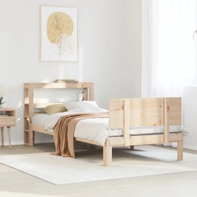 Estrutura de cama com cabeceira 90x190 cm pinho maciço