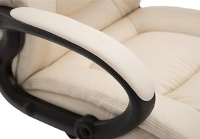 Cadeira de escritório XL Sparta de Couro Sintético Creme