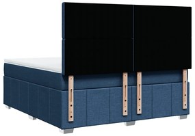 Cama com molas/colchão 180x200 cm tecido azul