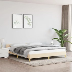 vidaXL Estrutura de cama sem colchão 180x200 cm tecido cor creme