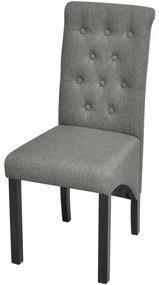 Cadeiras de jantar 2 pcs tecido cinzento-claro