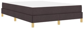 Cama Box Castanho 140 x 200 cm Tecido, Madeira de Engenharia