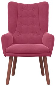 Poltrona Relaxante vidaXL Vermelha Veludo