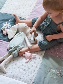 Colcha em patchwork Doce Provença violeta medio liso com motivo