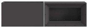 Fogueira vidaXL com Armazenamento de Lenha Preto 160x45x35 cm Aço