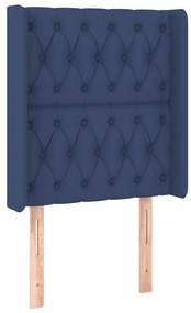 Cama box spring c/ colchão e LED 80x200 cm tecido azul