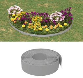 Bordas de jardim 2 pcs 10 m 15 cm polietileno cinzento