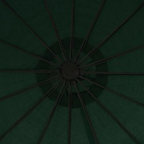 Guarda-sol suspenso 3 m mastro alumínio verde