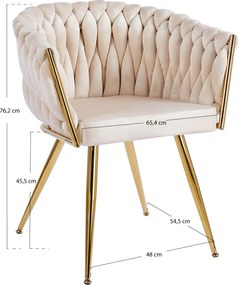 Cadeira Widny Golden Veludo - Beige