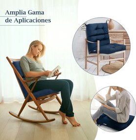 Almofada para Cadeira de Encosto Alto (CADEIRA NÃO INCLUIDA), 56,5 x 51,5 x 64,5 cm, Altura Ajustável, Azul-marinho
