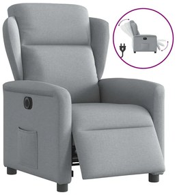 vidaXL Poltrona reclinável elétrica tecido cinzento-claro