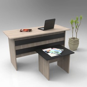 Conjunto de Mobiliário de Escritório VO8 – Carvalho e Preto – Secretár
