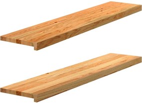 vidaXL Soleiras da janela 2 pcs 120x25x2 cm carvalho castanho-claro