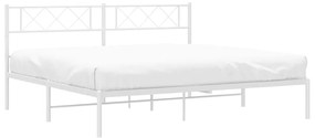 Estrutura de cama com cabeceira 183x213 cm metal branco