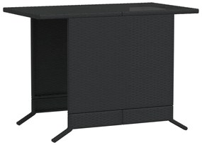 3 pcs conjunto de bistrô com almofadões vime PE preto