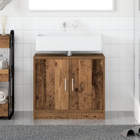 vidaXL Gabinete de Pia Madeira Velha 63x29x55 cm Madeira Maciça