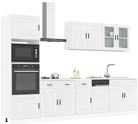 7 peças armário de cozinha conjunto Kalmar branco brilhante