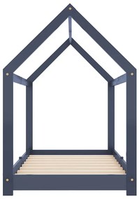 Estrutura de cama para crianças 80x160 cm pinho maciço cinza