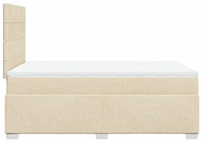 Cama boxspring com colchão 120x190 cm tecido cor creme