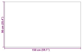 Capacho Retangular vidaXL Preto 90x150 cm