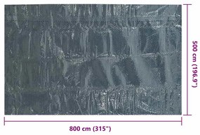 Película para piscina PE solar flutuante 800x500cm preto e azul