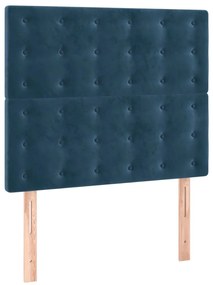 Cama com molas/colchão 80x200 cm veludo azul-escuro