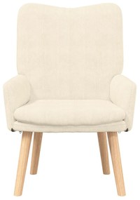 Poltrona Relaxante Cream em Tecido Corduroy