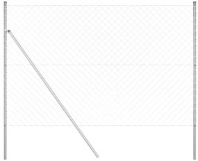 Conjunto de Postes de Cerca Prateado 1.6 x 10 m Aço galvanizado