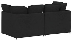 Sofá modular com almofadas tecido preto