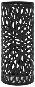 Suporte para guarda-chuvas com folhas em aço preto