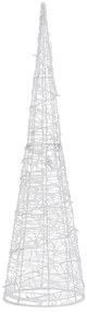 Pirâmide iluminação decorativa LEDs acrílico 90 cm branco frio