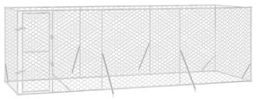 Canil de exterior 6x2x2 m aço galvanizado prateado